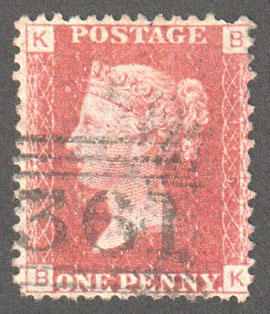 Great Britain Scott 33 Used Plate 115 - BK - Click Image to Close